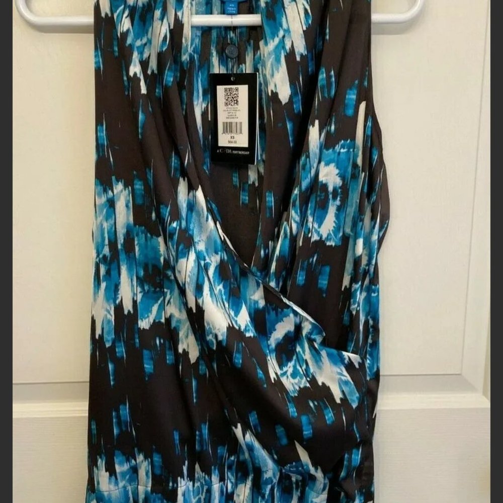 NWT Derek Lam for DesigNation Faux Wrap Bubble Hem Mini Dress Size Medium - Picture 3 of 8
